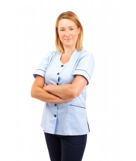 T03 Sky Blue - Nurses Tunic Sweetheart Neckline T03
