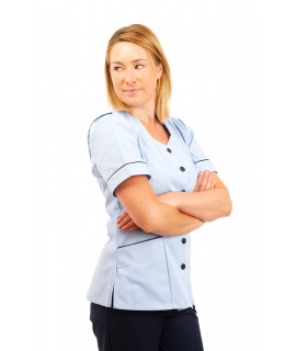 T03 Sky Blue - Nurses Tunic Sweetheart Neckline T03
