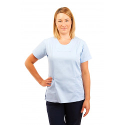 T04 Sky Blue - Nurses Uniform Fitted Scrub Round Neck T04