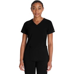 4-Way Stretch EDS Essentials Mock Wrap Solid Scrub Top - DICKIES DKE625