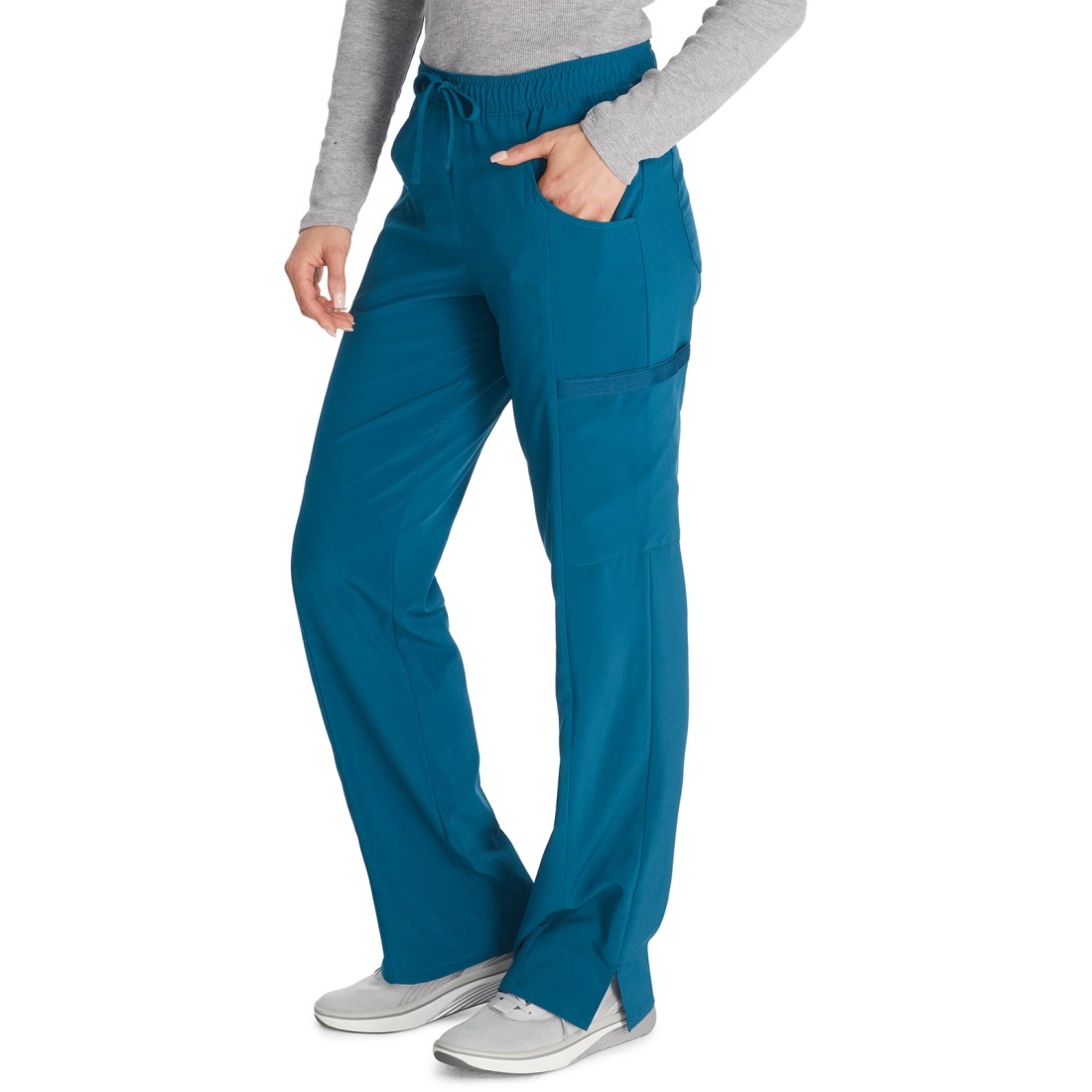 4-Way Stretch EDS Essentials Mid Rise Drawstring Cargo Scrub Pant- DICKIES DKE010 4-Way Stretch EDS Essentials Mid Rise Drawstring Cargo Scrub Pant- DICKIES DKE010