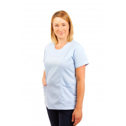 T04 Sky Blue - Nurses Uniform Fitted Scrub Round Neck T04