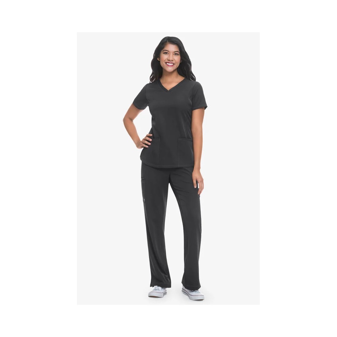 4-Way Stretch HH Works Monica 3-Pocket Stretch V-Neck Scrub Top - HEALING HANDS 2500