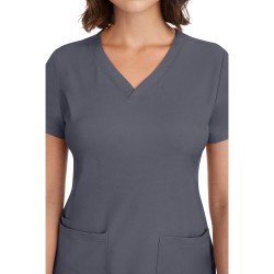 4-Way Stretch HH Works Monica 3-Pocket Stretch V-Neck Scrub Top - HEALING HANDS 2500