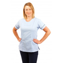 T04 Sky Blue - Nurses Uniform Fitted Scrub Round Neck T04