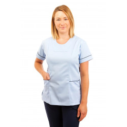 T04 Sky Blue - Nurses Uniform Fitted Scrub Round Neck T04