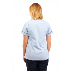 T04 Sky Blue - Nurses Uniform Fitted Scrub Round Neck T04