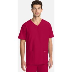 2-Way Stretch Ultra Unisex Scrub V-Neck Modern Classic Fit - CHEROKEE CKE00014A RED