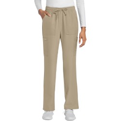 2-Way Stretch Ultra Drawstring Cargo Straight Leg Pants - CHEROKEE CKE272A KHAKI