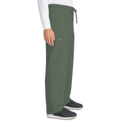 2-Way Stretch Ultra Unisex 3-Pocket Drawstring Straight Leg Scrub Pants - CHEROKEE CKE280A OLIVE