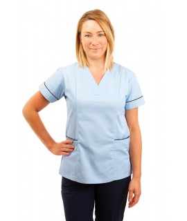 T05 Sky Blue - Nursing Uniforms Fitted Scrub V Neck T05-SKY