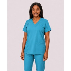 Tosca Straight-Fit V-Neck Scrub Top