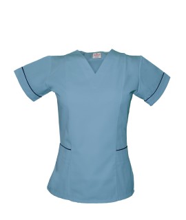 T05 Sky Blue - Nursing Uniforms Fitted Scrub V Neck T05-SKY