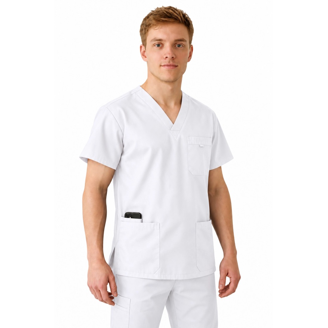 Unisex Multi Pocket Tunic - MEDCO T24 White Unisex Multi Pocket Tunic - MEDCO T24 White