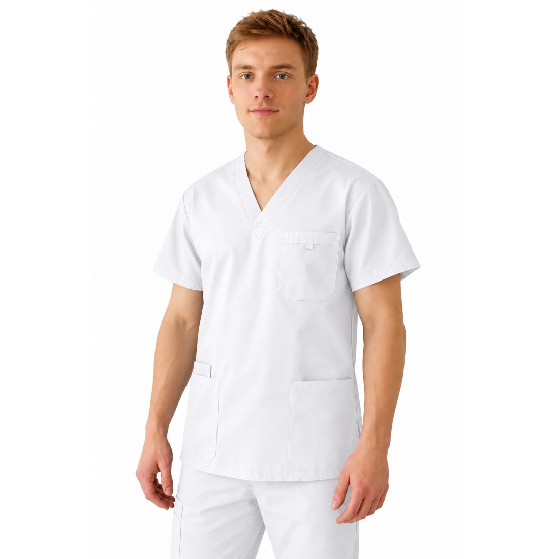 Unisex Multi Pocket Tunic - MEDCO T24 White Unisex Multi Pocket Tunic - MEDCO T24 White