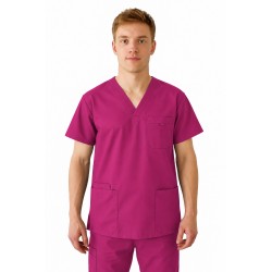 Unisex Multi Pocket Tunic - MEDCO T24 Raspberry