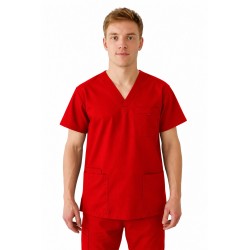 Unisex Multi Pocket Tunic - MEDCO T24 Red