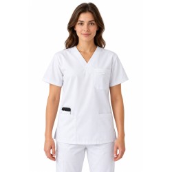 Unisex Multi Pocket Tunic - MEDCO T24 White Unisex Multi Pocket Tunic - MEDCO T24 White