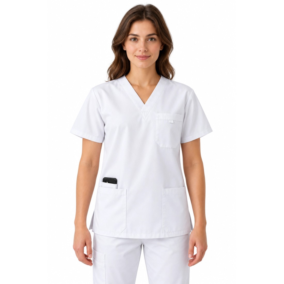 Unisex Multi Pocket Tunic - MEDCO T24 White Unisex Multi Pocket Tunic - MEDCO T24 White