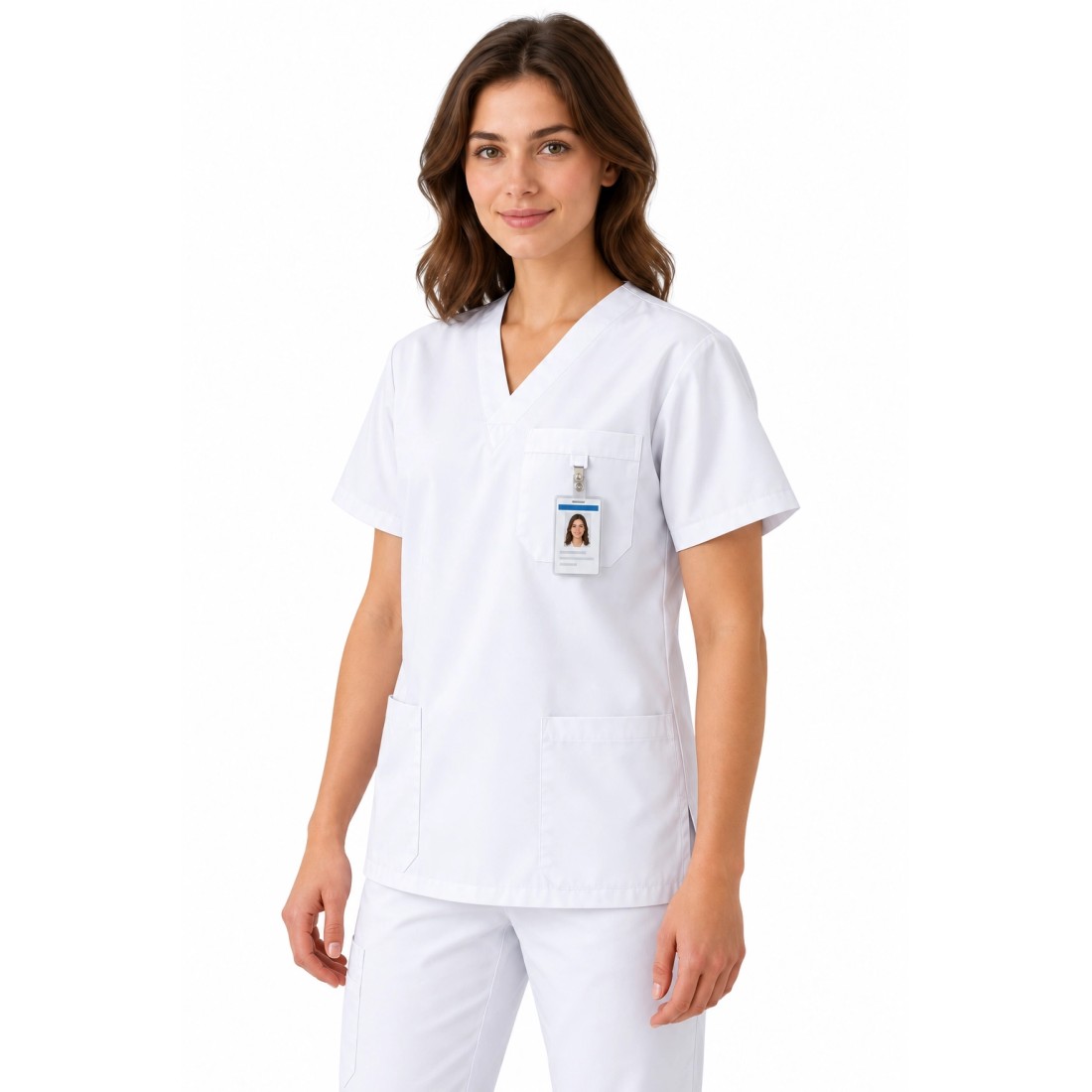 Unisex Multi Pocket Tunic - MEDCO T24 White Unisex Multi Pocket Tunic - MEDCO T24 White
