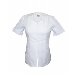 White - Nursing Ladies Tunic Sweetheart Neckline with Zip T06 T06