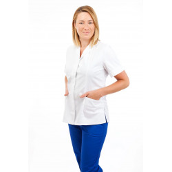 White - Nurses Uniforms Ladies Tunic Revere Collar Concealed Buttons T10 T10