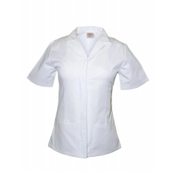 White - Nurses Uniforms Ladies Tunic Revere Collar Concealed Buttons T10 T10