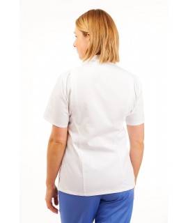 White - Nurses Uniforms Ladies Tunic Side Closing with Mandarin Collar T11 T11