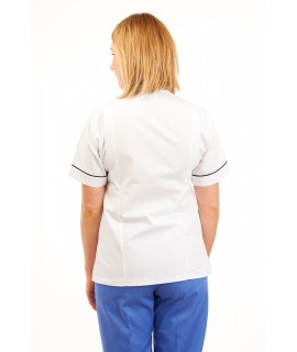 White - Nurses Uniforms Ladies Tunic Side Closing with Mandarin Collar T11 T11