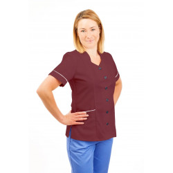 T03 Nurses Tunic Sweetheart Neckline Wine T03-WIN