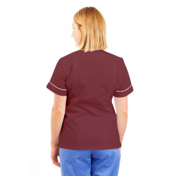 T03 Nurses Tunic Sweetheart Neckline Wine T03-WIN