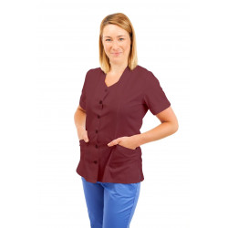 T03 Nurses Tunic Sweetheart Neckline Wine T03-WIN