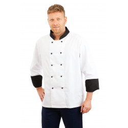 CH01 : Chefs Jacket Long Sleeve Black Trim CH01