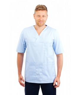 T21 Sky Blue - Nursing Uniforms Top V Neck Male T21