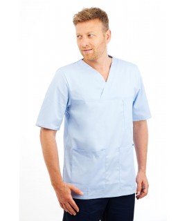T21 Sky Blue - Nursing Uniforms Top V Neck Male T21