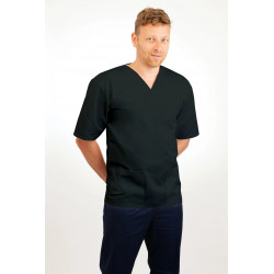 T21 Nursing Uniforms Top V Neck Male Black T21-BLA