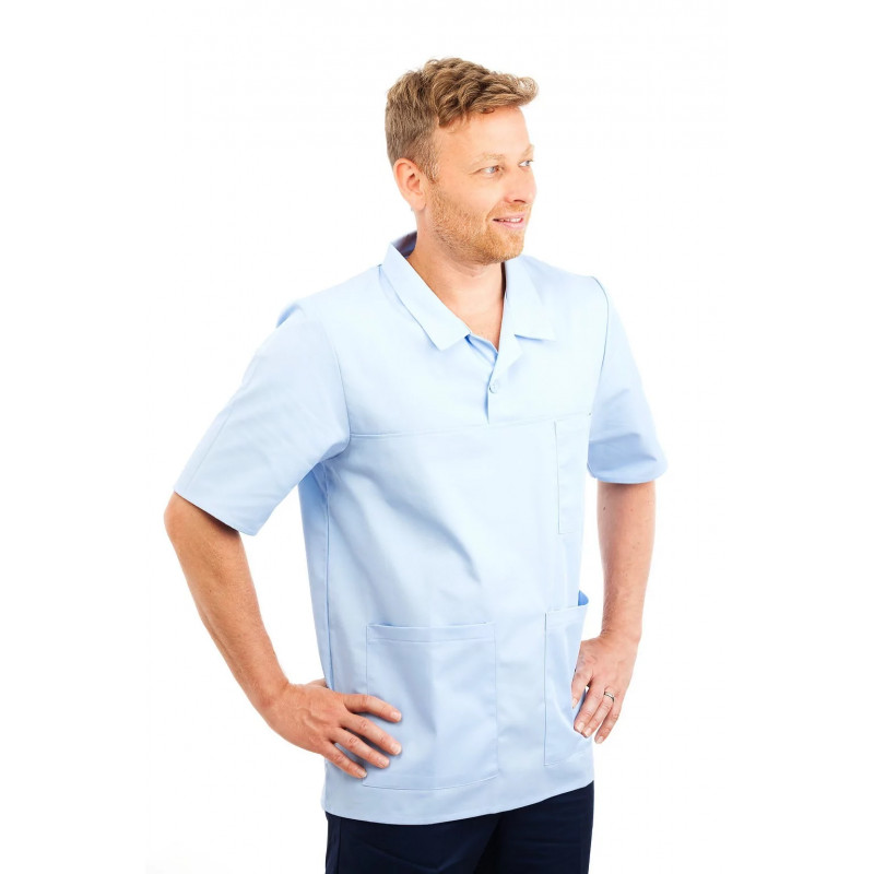 T22 Sky Blue - Nurses Top Revere Collar Male T22