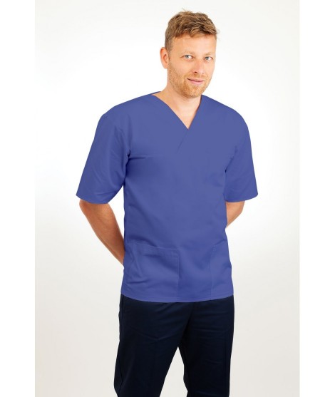 T21 Nursing Uniforms Top V Neck Male Metro Blue T21-MET