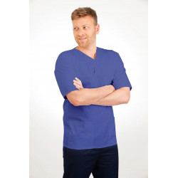 T21 Nursing Uniforms Top V Neck Male Metro Blue T21-MET
