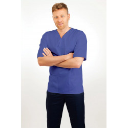 T21 Nursing Uniforms Top V Neck Male Metro Blue T21-MET