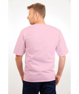 T21 Nursing Uniforms Top V Neck Male Pink T21-LPI