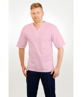 T21 Nursing Uniforms Top V Neck Male Pink T21-LPI
