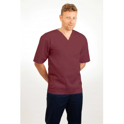 T21 Nursing Uniforms Top V Neck Male Wine T21-WIN