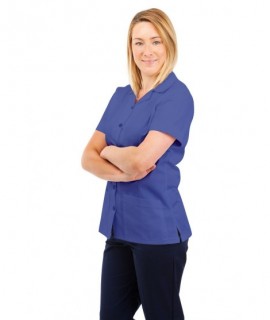 T01 Nurses Uniform Tunic Revere Collar Metro Blue T01-MET