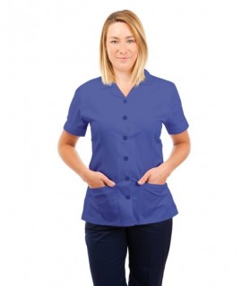T01 Nurses Uniform Tunic Revere Collar Metro Blue T01-MET