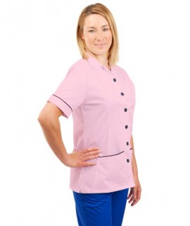 T01 Nurses Uniform Tunic Revere Collar Pink T01-LPI