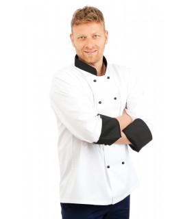 CH01 : Chefs Jacket Long Sleeve Black Trim CH01
