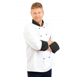 CH01 : Chefs Jacket Long Sleeve Black Trim CH01