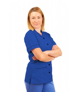 T01 Nurses Uniform Tunic Revere Collar Mid Blue T01-BMB