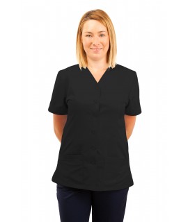 T02 Nurses Uniform V Neck Black T02-BLA